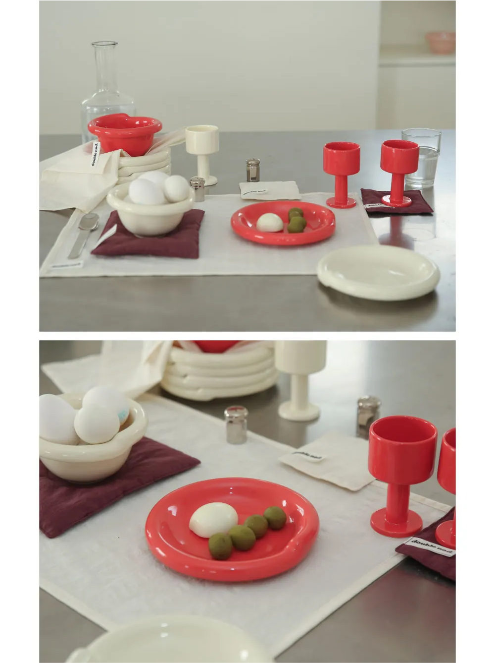Double Nod Round Plate (Ivory)