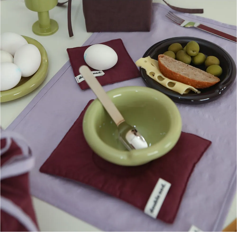 Double Nod Round Plate (Olive)