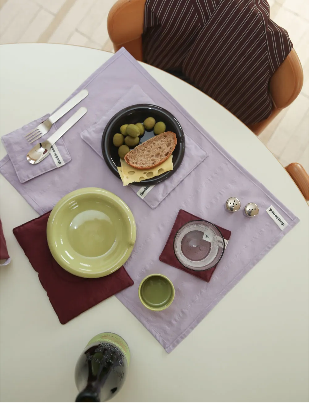 Double Nod Round Plate (Olive)