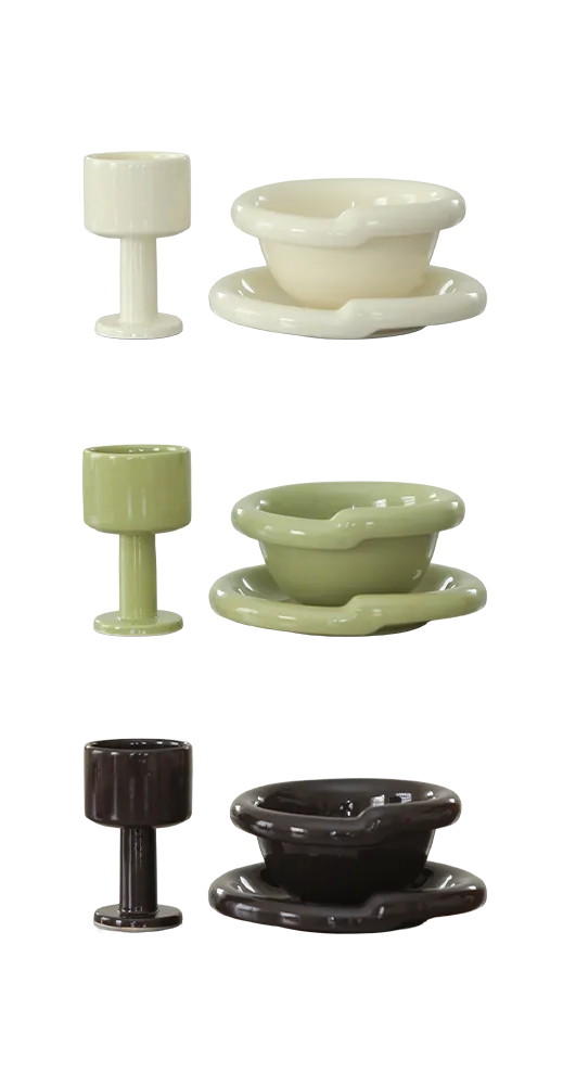 Double Nod Round Bowl (Brown)